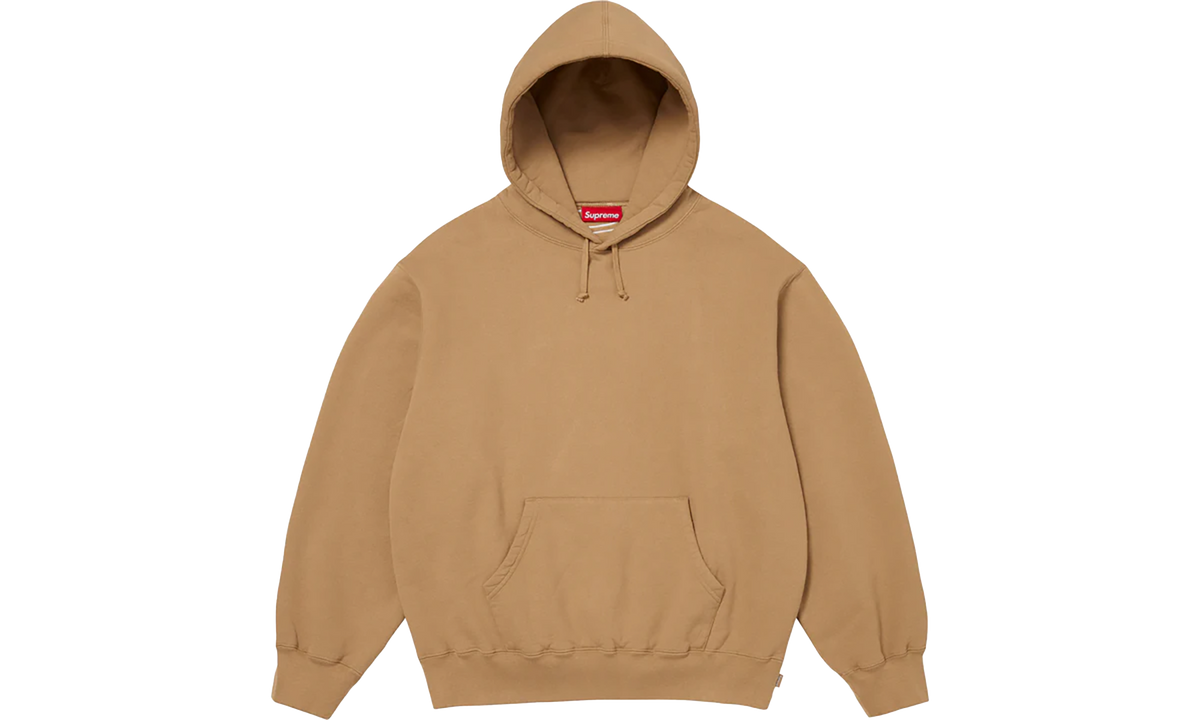 Satin Appliqué Hooded Sweatshirt "FW25 - Light Tan" SU26127