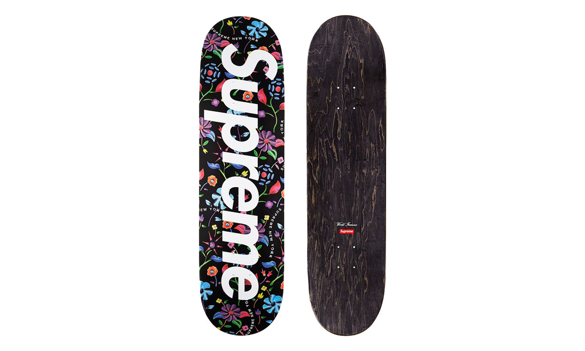 Airbrushed Floral Skateboard "SS19 - Black" SU28114