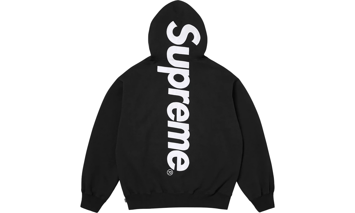Satin Appliqué Hooded Sweatshirt "FW25 - Black" SU26126