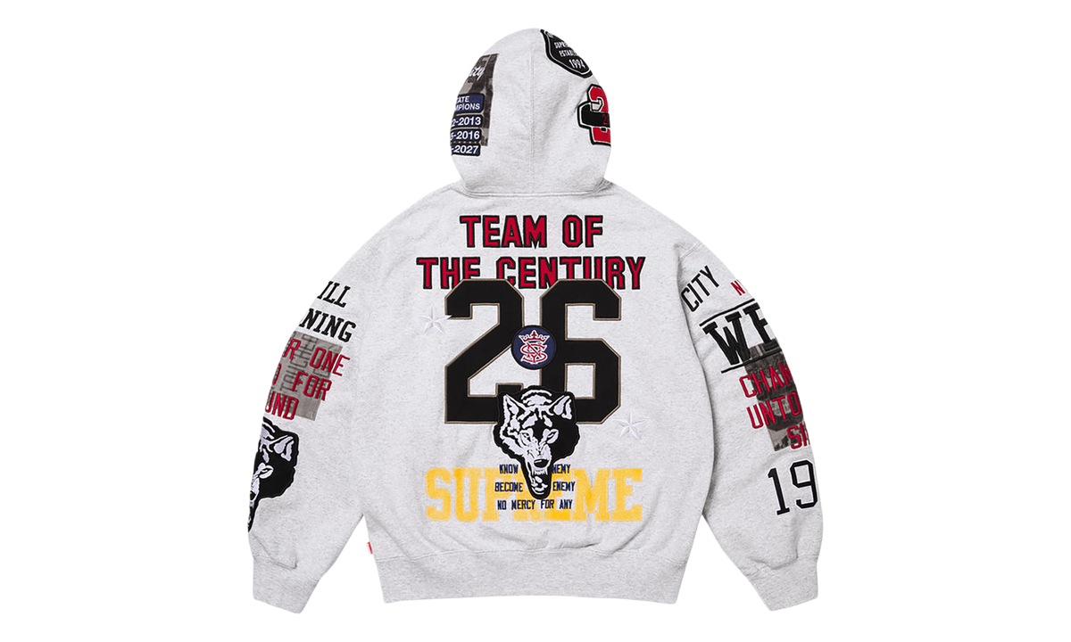 Warriors Appliqué Zip Up Hooded Sweatshirt "SS26 - Ash Grey" SU27598