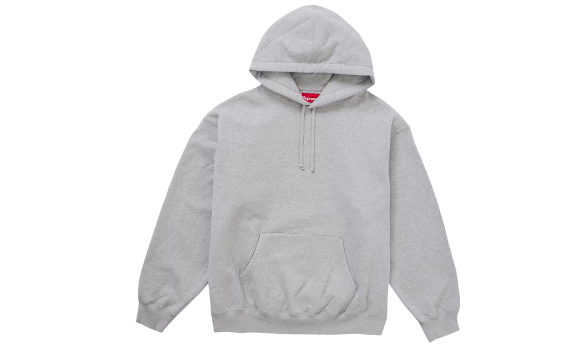 Satin Applique Hooded Sweatshirt "FW24 - Heather Grey" SU26581