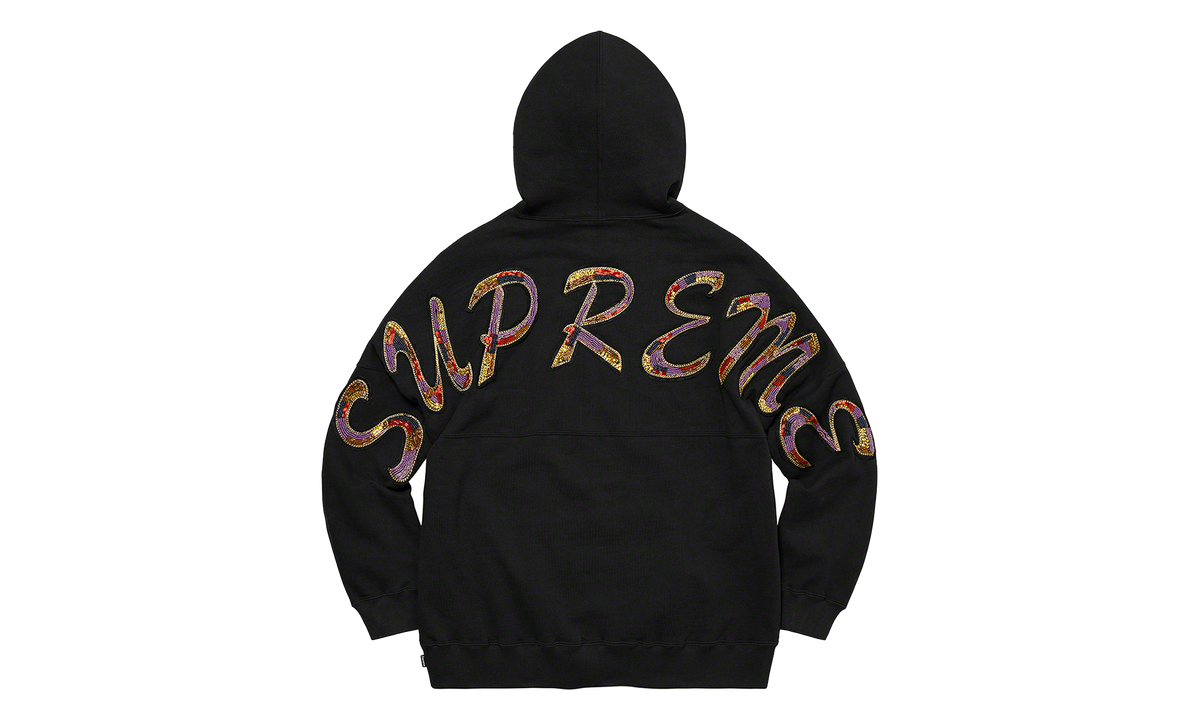 Beaded Hooded Sweatshirt "SS22 Black" SU1021