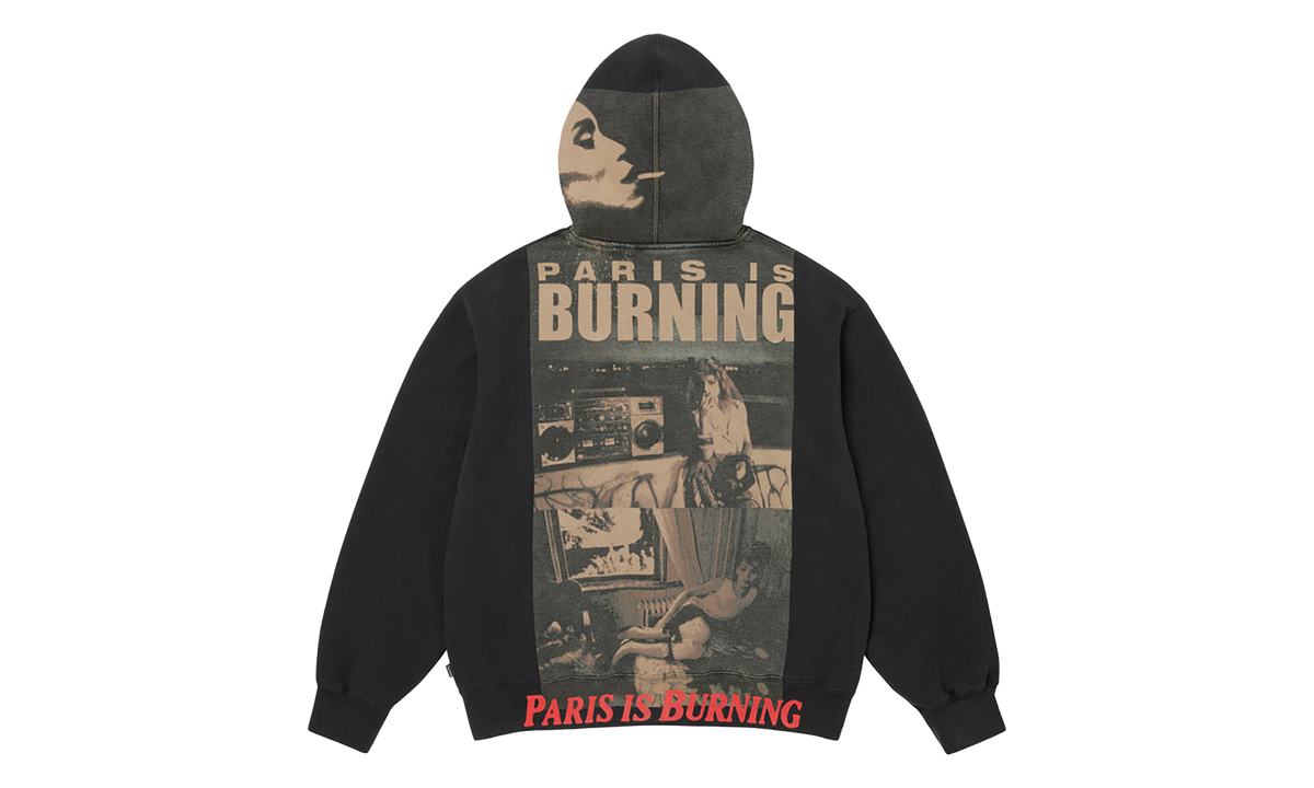 Paris Is Burning Zip Up Hooded Sweatshirt "SS26 - Black" SU27940